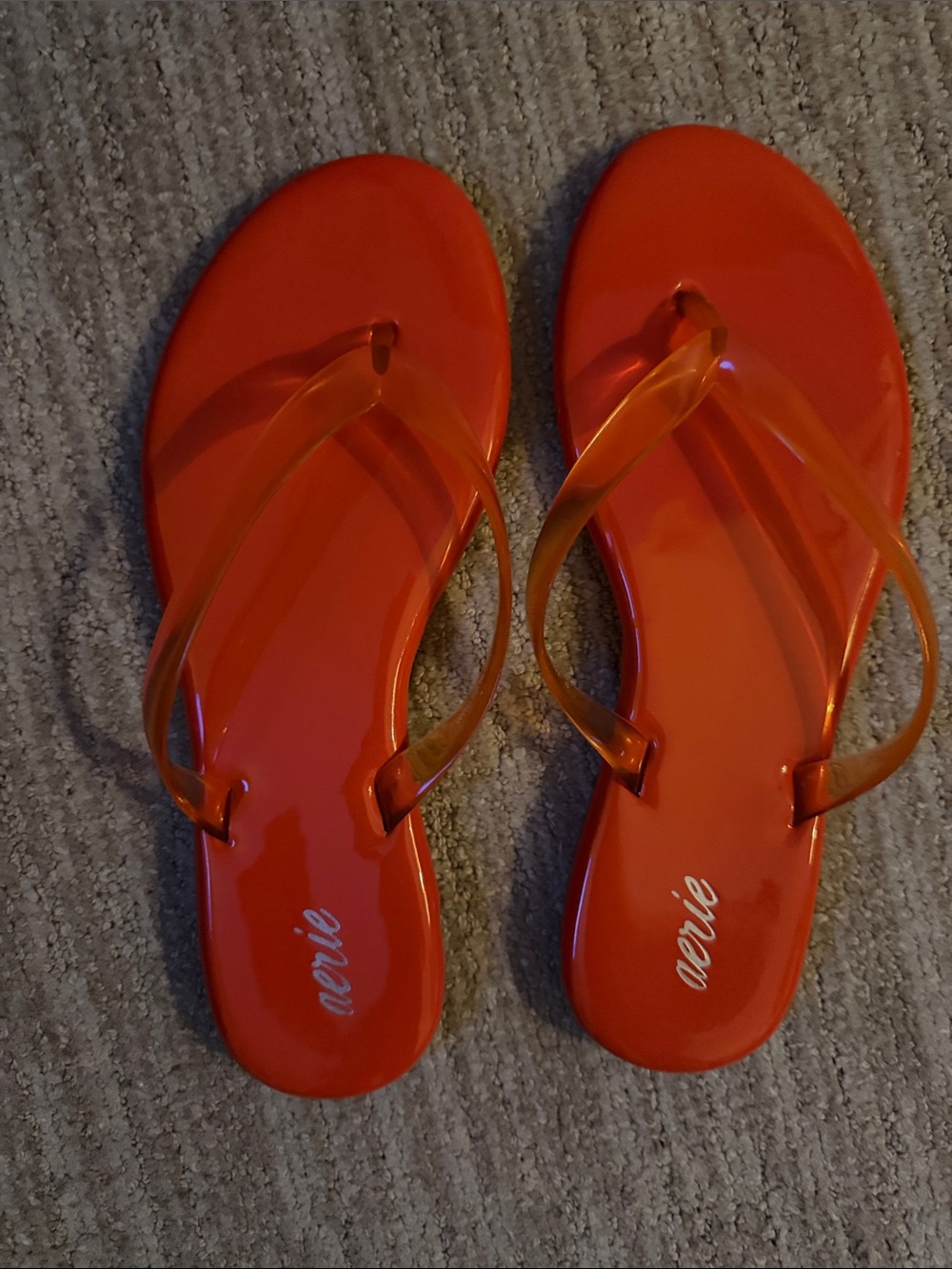 Aerie Women's Orange Jelly Flip Flops